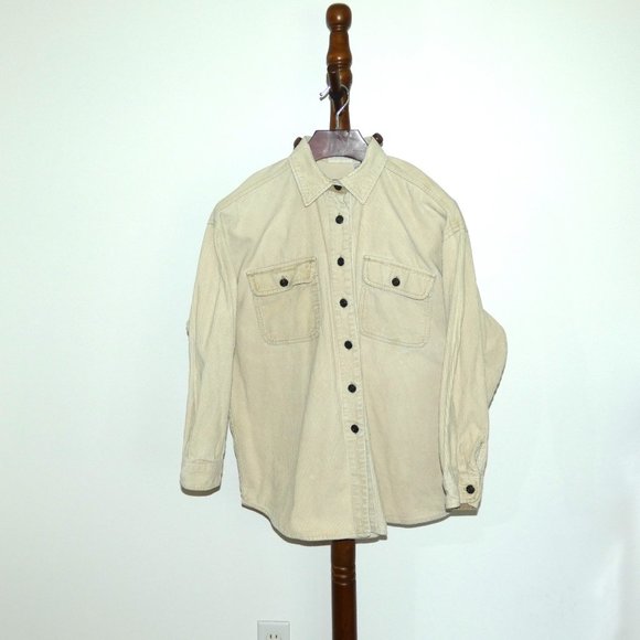 Vintage Kathy Ireland Tan Corduroy Shirt Jacket - Picture 1 of 4